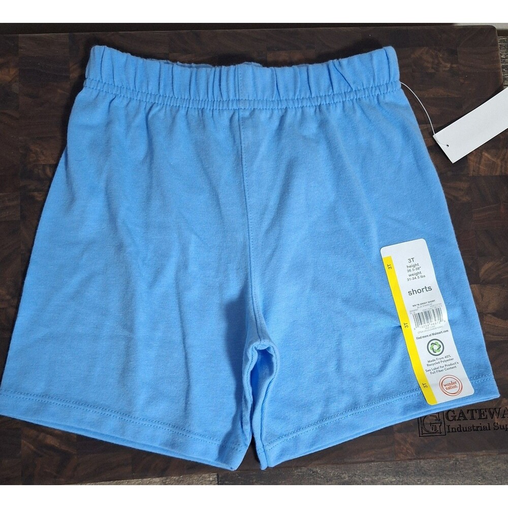 Wonder Nation Toddler Shorts Size 3T Soft Jersey Knit Light Blue Solid NWT